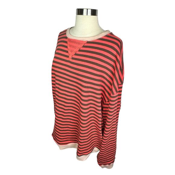 We The Free x Free People Classic Striped Oversized Crew Neck - Size Medium - Picture 3 of 6